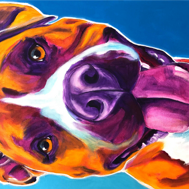 Colorful Portrait of Smiling Pit Bull 1000 Jigsaw Puzzle 3D Modell