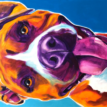 Colorful Portrait of Smiling Pit Bull 100 Jigsaw Puzzle 3D Modell