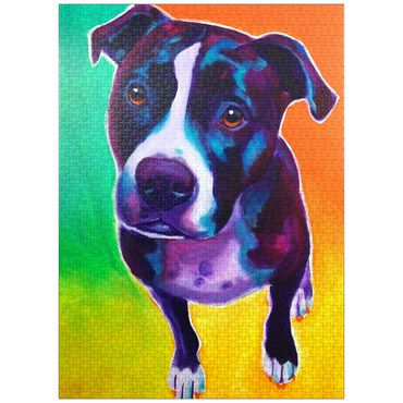 puzzleplate Vibrant Pit Bull with Expressive Eyes 1000 Jigsaw Puzzle