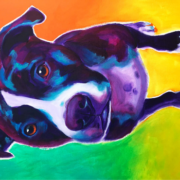 Vibrant Pit Bull with Expressive Eyes 100 Jigsaw Puzzle 3D Modell