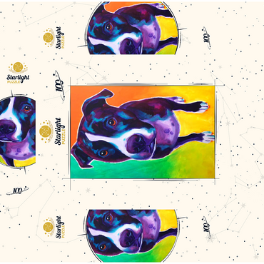 Vibrant Pit Bull with Expressive Eyes 100 Jigsaw Puzzle box 3D Modell