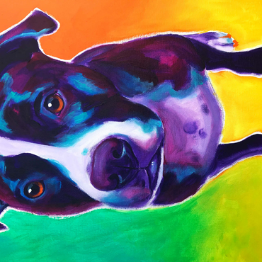 Vibrant Pit Bull with Expressive Eyes 500 Jigsaw Puzzle 3D Modell