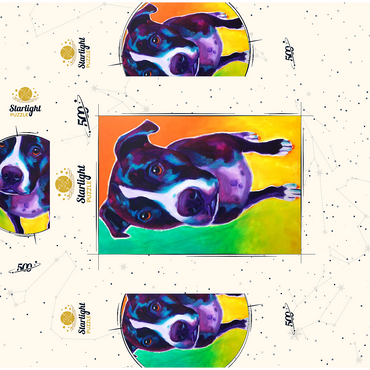 Vibrant Pit Bull with Expressive Eyes 500 Jigsaw Puzzle box 3D Modell