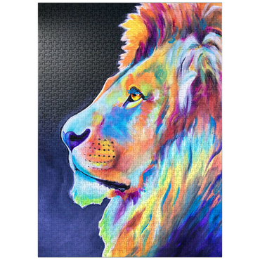 puzzleplate Vibrant Abstract Lion Portrait in Bold Colors 1000 Jigsaw Puzzle