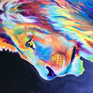 Vibrant Abstract Lion Portrait in Bold Colors 1000 Jigsaw Puzzle 3D Modell