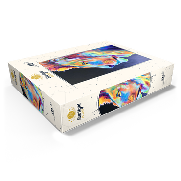 Vibrant Abstract Lion Portrait in Bold Colors 100 Jigsaw Puzzle box view1