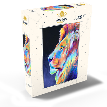 Vibrant Abstract Lion Portrait in Bold Colors 100 Jigsaw Puzzle box view2