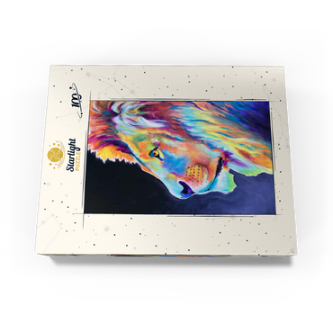 Vibrant Abstract Lion Portrait in Bold Colors 100 Jigsaw Puzzle box view3