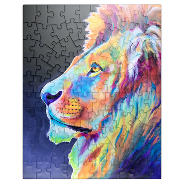 puzzleplate Vibrant Abstract Lion Portrait in Bold Colors 100 Jigsaw Puzzle