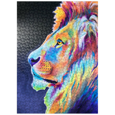 puzzleplate Vibrant Abstract Lion Portrait in Bold Colors 500 Jigsaw Puzzle
