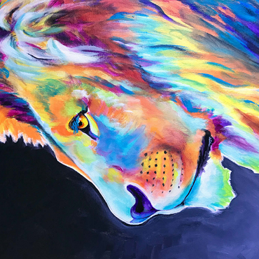 Vibrant Abstract Lion Portrait in Bold Colors 500 Jigsaw Puzzle 3D Modell