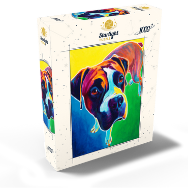 Colorful Boxer Dog Portrait in Bold Pop Art Style 1000 Jigsaw Puzzle box view2