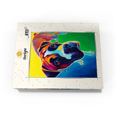 Colorful Boxer Dog Portrait in Bold Pop Art Style 1000 Jigsaw Puzzle box view3