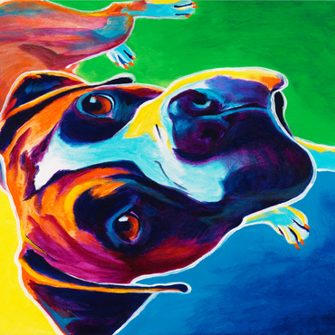 Colorful Boxer Dog Portrait in Bold Pop Art Style 1000 Jigsaw Puzzle 3D Modell