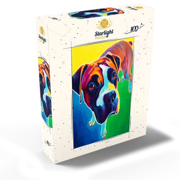 Colorful Boxer Dog Portrait in Bold Pop Art Style 100 Jigsaw Puzzle box view2