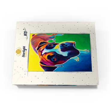 Colorful Boxer Dog Portrait in Bold Pop Art Style 100 Jigsaw Puzzle box view3