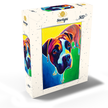 Colorful Boxer Dog Portrait in Bold Pop Art Style 500 Jigsaw Puzzle box view2