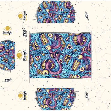 Surreal Monster Faces with Tentacles 1000 Jigsaw Puzzle box 3D Modell