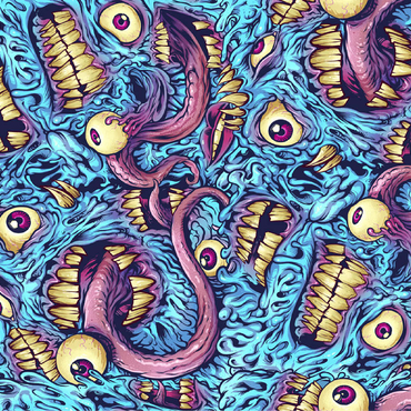Surreal Monster Faces with Tentacles 100 Jigsaw Puzzle 3D Modell