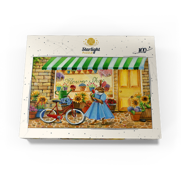 Title: Whimsical Bunny at the Flower Shop 100 Jigsaw Puzzle box view3