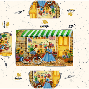 Title: Whimsical Bunny at the Flower Shop 100 Jigsaw Puzzle box 3D Modell