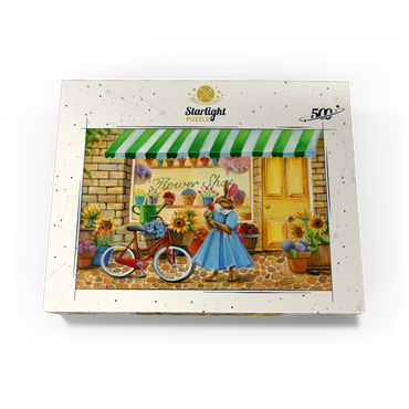 Title: Whimsical Bunny at the Flower Shop 500 Jigsaw Puzzle box view3