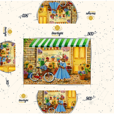 Title: Whimsical Bunny at the Flower Shop 500 Jigsaw Puzzle box 3D Modell