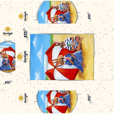 Beach Bunnies - Vintage-Inspired Animal Illustration 1000 Jigsaw Puzzle box 3D Modell