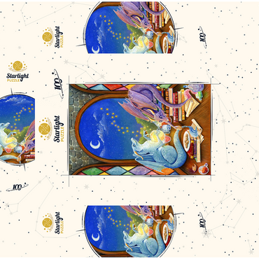 Magical Dragon Study 100 Jigsaw Puzzle box 3D Modell