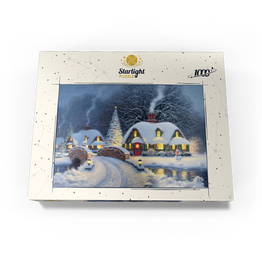 Snowy Christmas Village with Lit Cottages 1000 Jigsaw Puzzle box view3