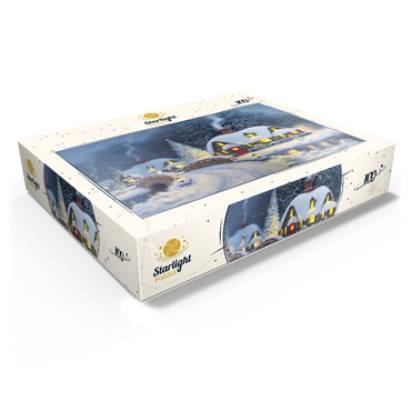 Snowy Christmas Village with Lit Cottages 100 Jigsaw Puzzle box view1