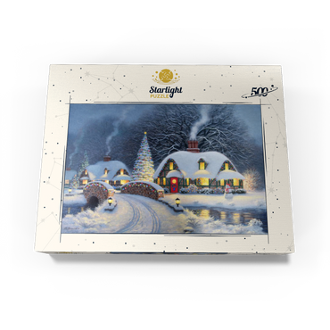 Snowy Christmas Village with Lit Cottages 500 Jigsaw Puzzle box view3