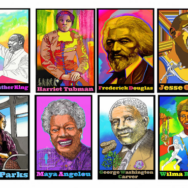 Colorful Portraits of Influential Black Leaders 1000 Jigsaw Puzzle 3D Modell