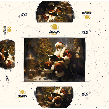 Santa Reading by Christmas Tree 1000 Jigsaw Puzzle box 3D Modell