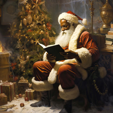 Santa Reading by Christmas Tree 100 Jigsaw Puzzle 3D Modell