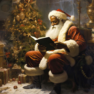 Santa Reading by Christmas Tree 500 Jigsaw Puzzle 3D Modell