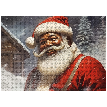 puzzleplate Jolly Santa Claus in Winter Wonderland 500 Jigsaw Puzzle