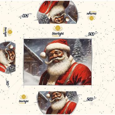 Jolly Santa Claus in Winter Wonderland 500 Jigsaw Puzzle box 3D Modell