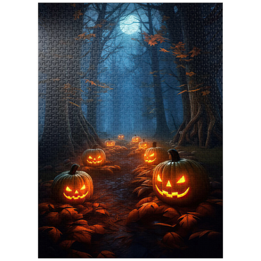 puzzleplate Haunted Forest with Glowing Jack-o'-Lanterns 1000 Jigsaw Puzzle