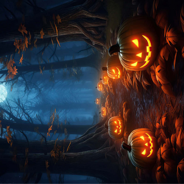 Haunted Forest with Glowing Jack-o'-Lanterns 100 Jigsaw Puzzle 3D Modell
