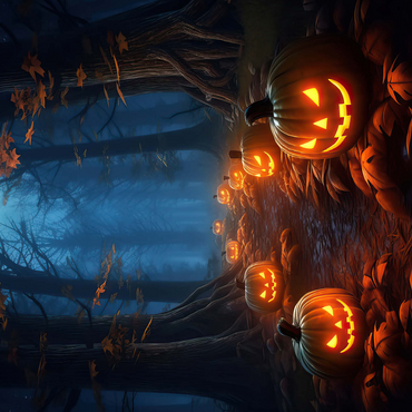 Haunted Forest with Glowing Jack-o'-Lanterns 500 Jigsaw Puzzle 3D Modell