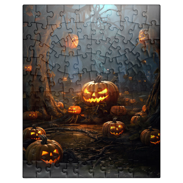 puzzleplate Enchanted Pumpkin Forest at Night 100 Jigsaw Puzzle