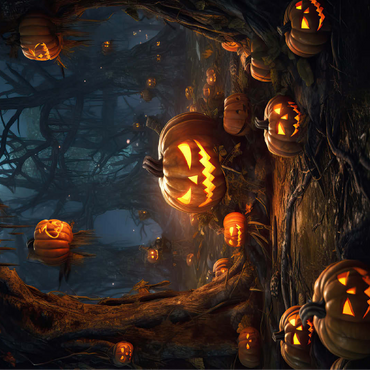 Enchanted Pumpkin Forest at Night 100 Jigsaw Puzzle 3D Modell