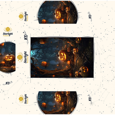 Enchanted Pumpkin Forest at Night 100 Jigsaw Puzzle box 3D Modell