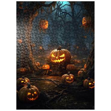 puzzleplate Enchanted Pumpkin Forest at Night 500 Jigsaw Puzzle