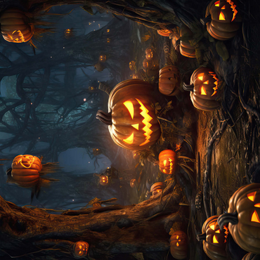 Enchanted Pumpkin Forest at Night 500 Jigsaw Puzzle 3D Modell