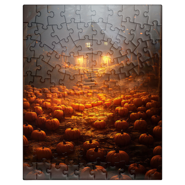 puzzleplate Pumpkin-Lit Path to Haunted Cabin 100 Jigsaw Puzzle