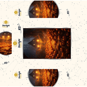 Pumpkin-Lit Path to Haunted Cabin 100 Jigsaw Puzzle box 3D Modell