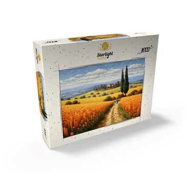 Golden Fields of Tuscany with Cypress Trees 1000 Jigsaw Puzzle box view2