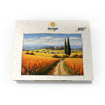 Golden Fields of Tuscany with Cypress Trees 1000 Jigsaw Puzzle box view3